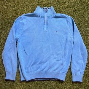 Tommy Hilfiger 1/4 Zip Sweater Smock Light Blue Men’s Large